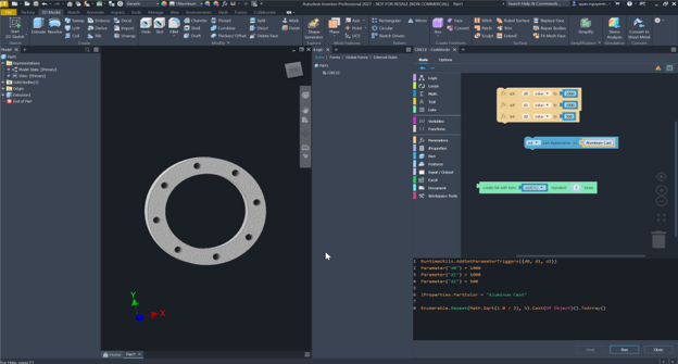 Code Blocks giúp xây dựng quy tắc iLogic bằng thao tác kéo thả trực quan