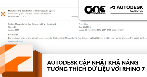Autodesk cập nhật khả năng tương thích dữ liệu với Rhino 7