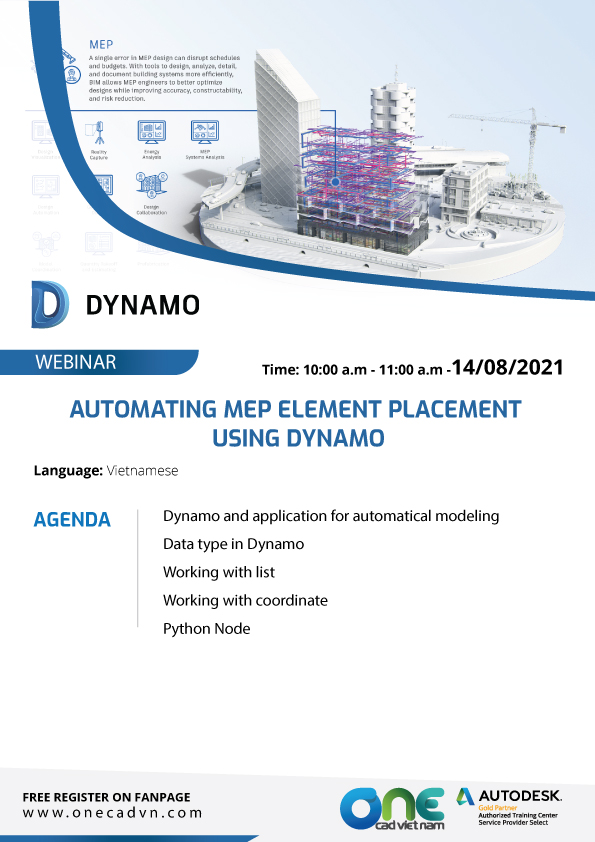 Sử dụng Dynamo để tự động hóa vị trí phần tử MEP