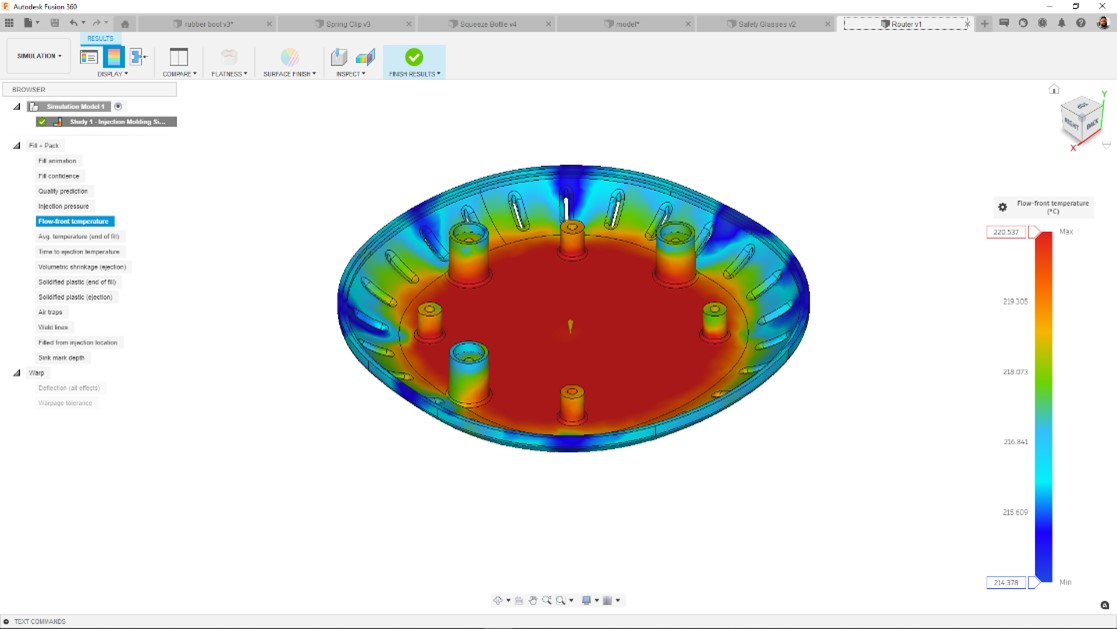 Hình ảnh minh hoạ tính năng Injection molding simulation trên Simulation Extension