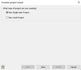 Inventor Project Wizard