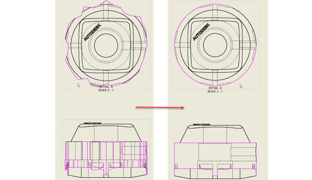 Nâng cấp hiển thị các đường viền khi sử dụng Projected View 