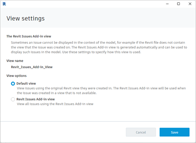Revit Issues Add-in View