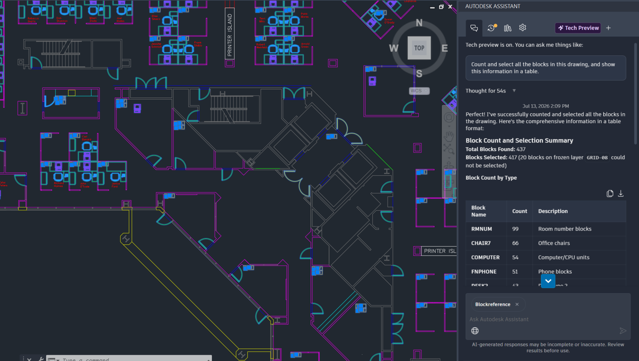 Autodesk Assistant cung cấp trải nghiệm AI theo ngữ cảnh với khả năng Count và Query được cải tiến