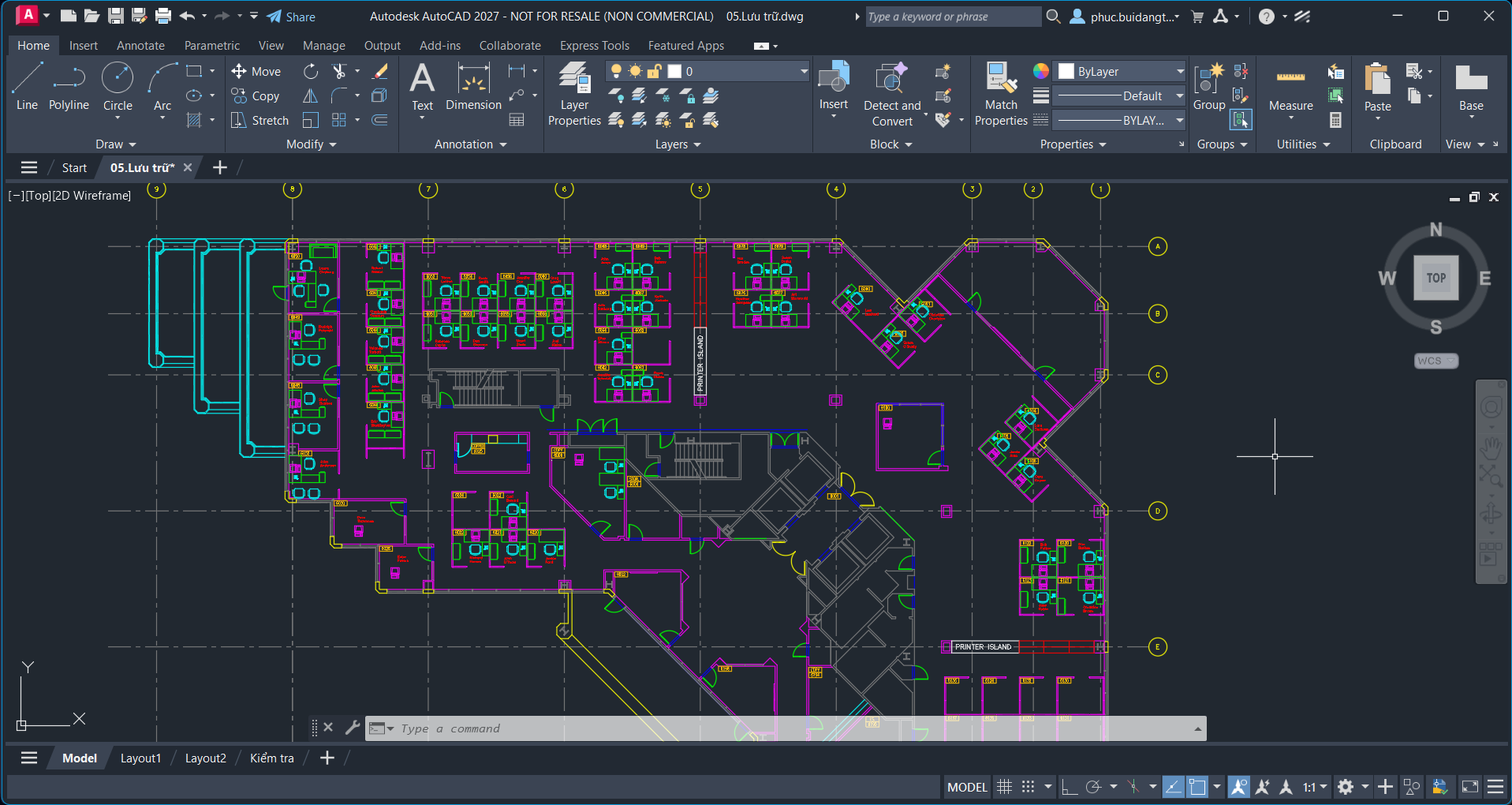 Bản vẽ DWG chứa dữ liệu hình học có thể tiếp tục chỉnh sửa trong AutoCAD.