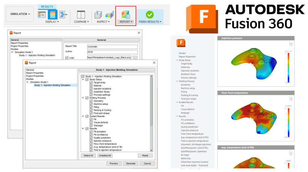Báo cáo mô phỏng quá trình phun ép nhựa trên Autodesk Fusion