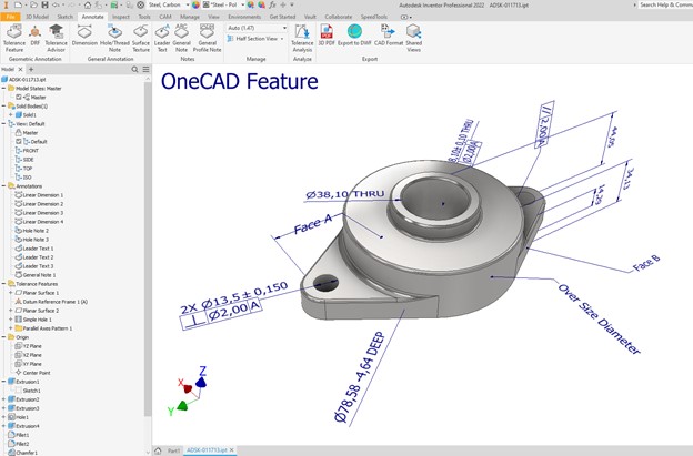 Bộ cung cụ 3D Annotaion trong Inventor