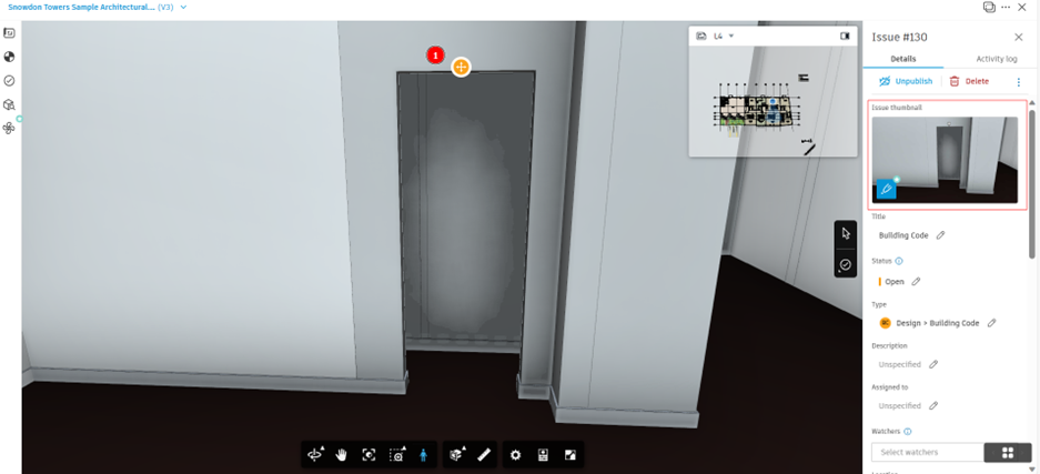 Bước 1: tạo Issue trên mô hình 3D