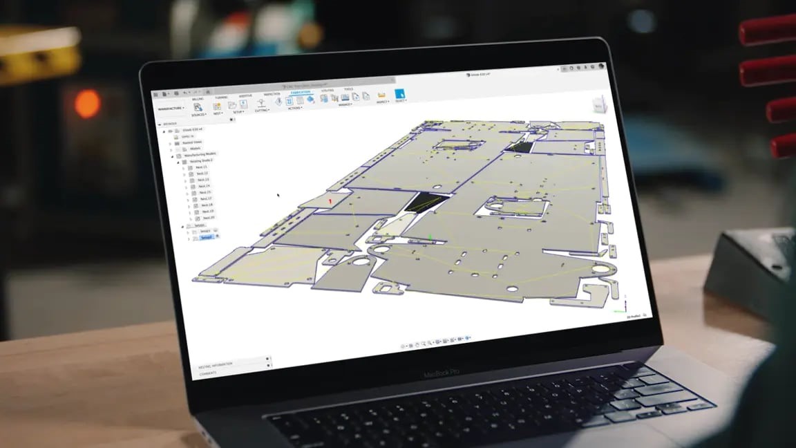 Các đường chạy dao được mô phỏng trong Fusion 360