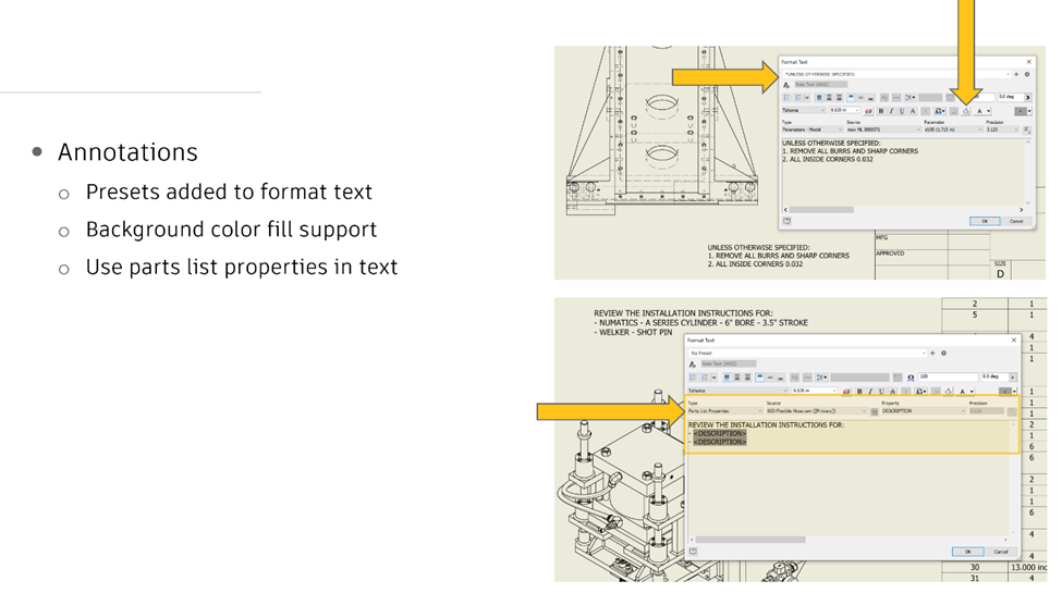 Cải thiện khả năng ghi chú bản vẽ trên Autodesk Inventor