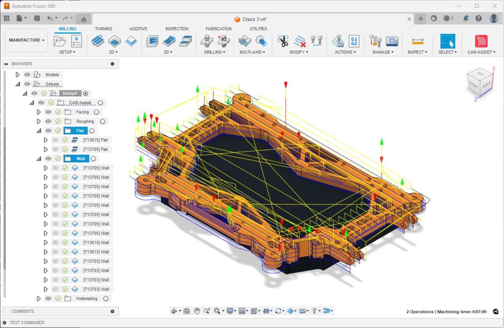 Hình ảnh lập trình gia công phay trên Autodesk Fusion