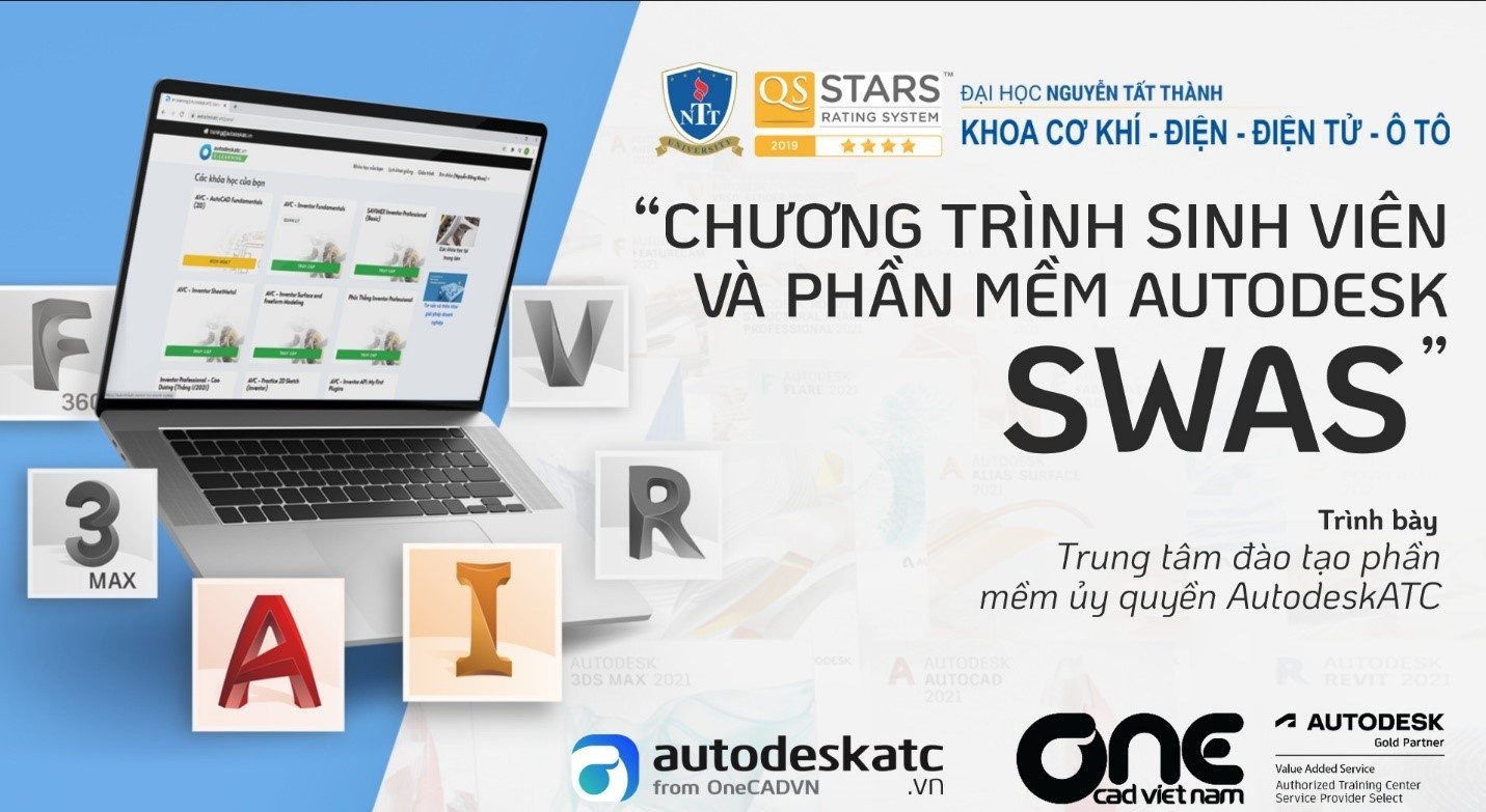 Chương trình sinh viên và phần mềm Autodesk SWAS với Trường ĐH Nguyễn Tất Thành
