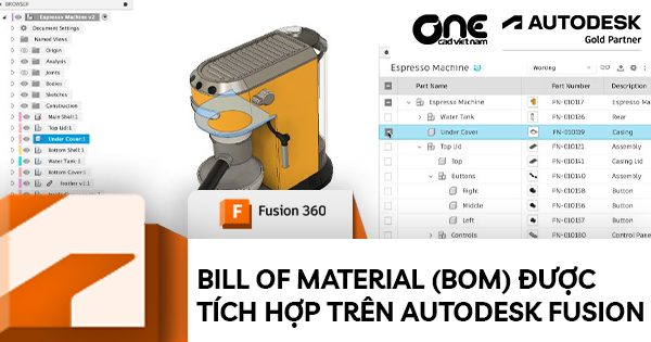Bill of Material (BOM) được tích hợp trên Autodesk Fusion