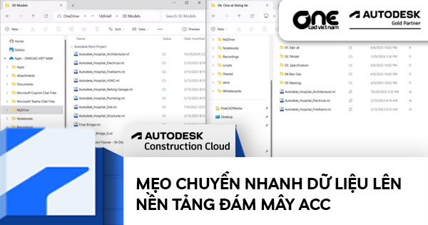 Mẹo chuyển nhanh dữ liệu lên nền tảng đám mây Autodesk Construction Cloud