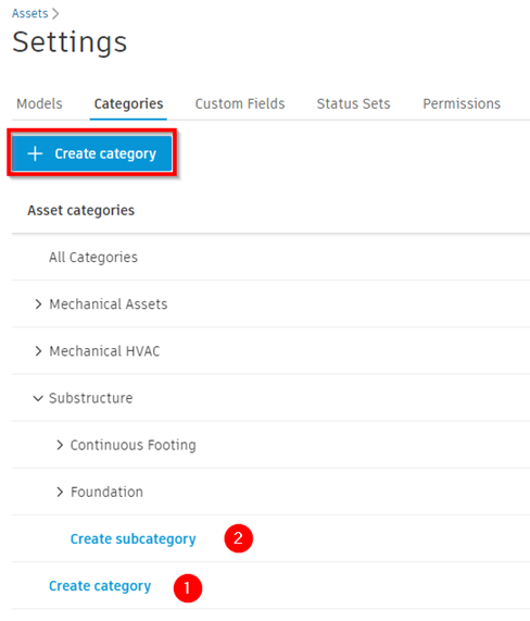 Create categories