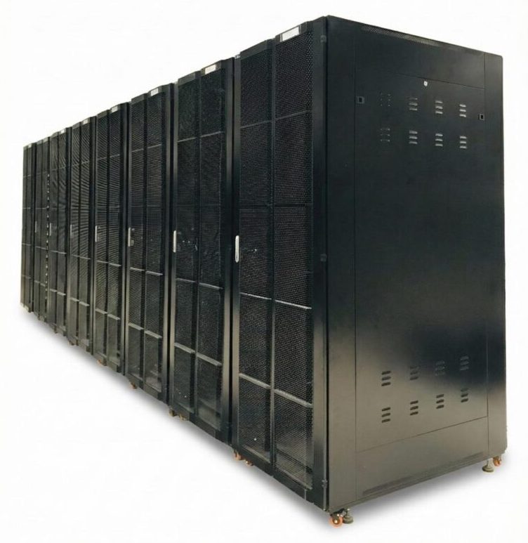 Dãy tủ rack 42U chuyên dụng cho trung tâm dữ liệu – sản phẩm enclosure kim loại tấm điển hình tại Cubicoan