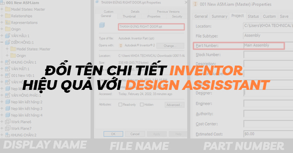 Đổi tên chi tiết Inventor hiệu quả với Design Assisstant