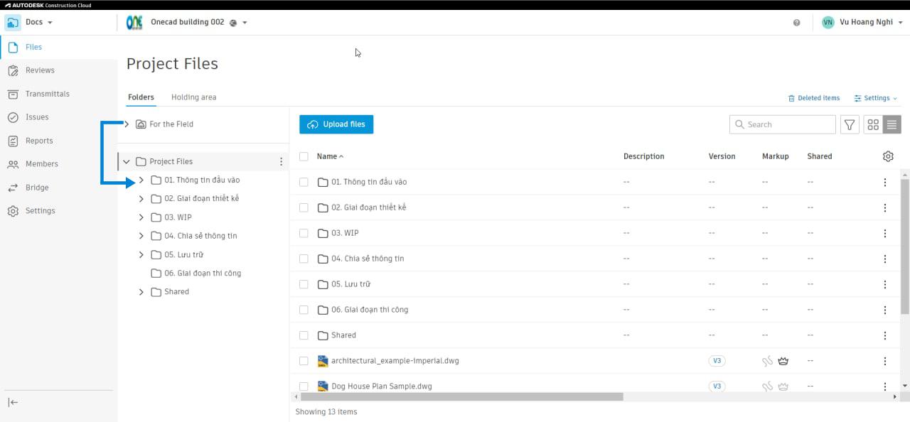 Đơn giản hóa cấu trúc cây thư mục trong Autodesk Docs