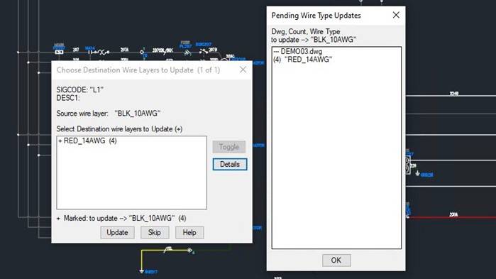 Đồng bộ dây dẫn trong hệ thống trên AutoCAD Electrical 2024