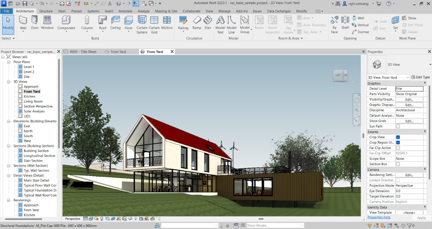 dự án mẫu revit 2023