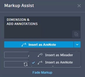 Giao diện công cụ markup assist trên AutoCAD mechanical 2024
