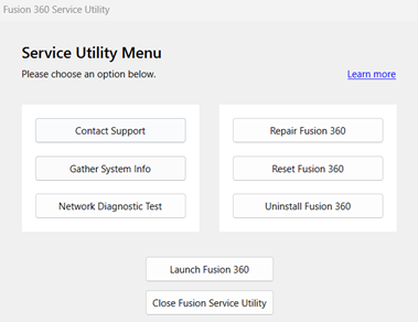 giao-dien-service-utility-cua-fusion-360-tren-window