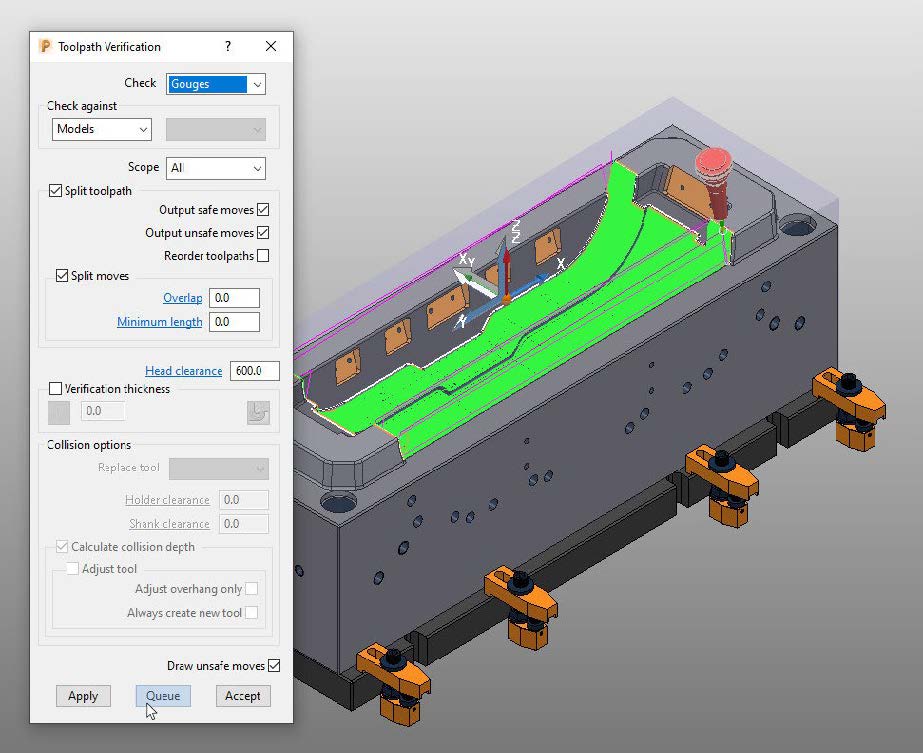 Giao diện Toolpath Verification mới