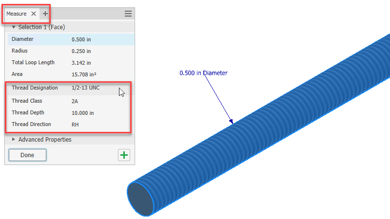 Hiển thị nhiều thông tin liên quan đến Thread thông qua lệnh Measure