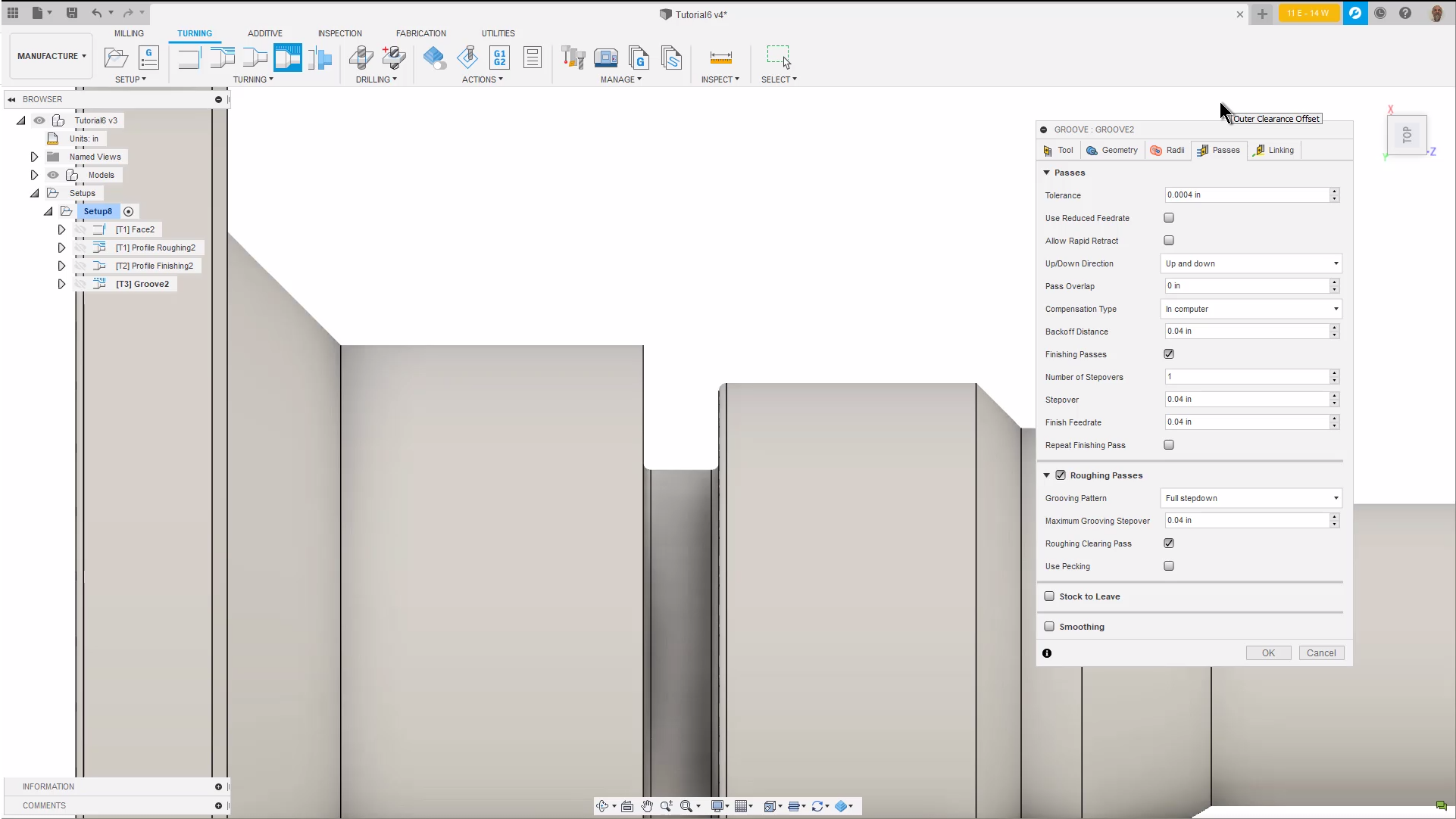 Hình ảnh lập trình gia công tiện trên Autodesk Fusion