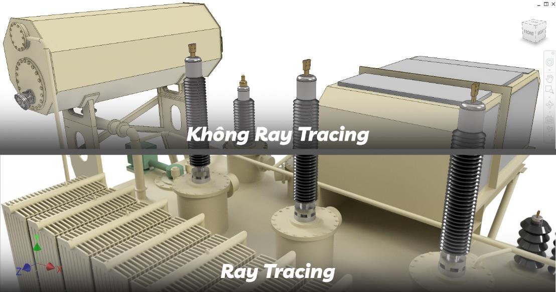 Hình ảnh sản phẩm khi Ray Tracing và không Ray Tracing