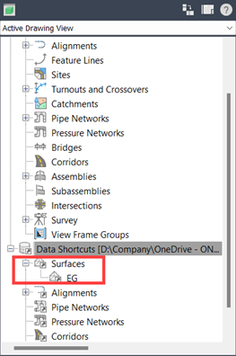 tạo data shortcut