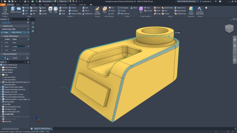 Dark theme trong Inventor