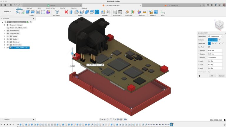 Kết hợp mạch PCB với mô hình 3D trên Autodesk Fusion