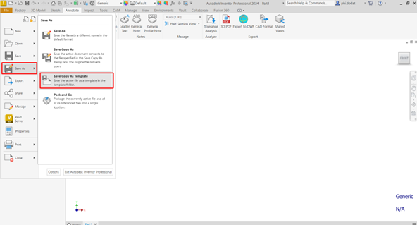 Lưu template cho file đã thiết lập hiển thị giá trị