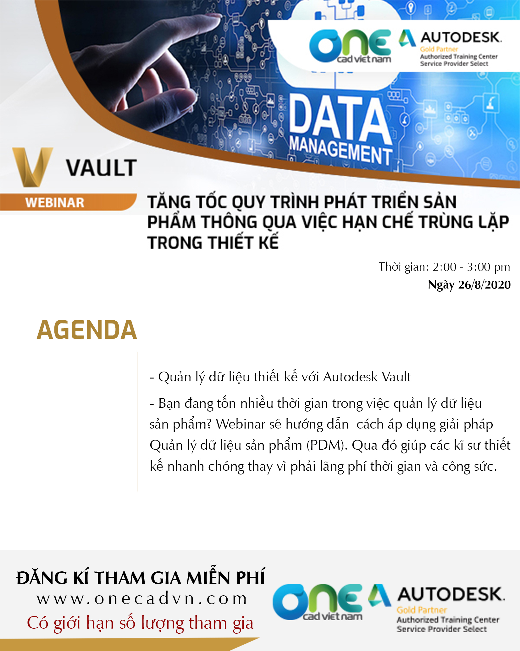 Webinar :  Thiết kế và sản xuất gỗ nội thất Nesting và Inventor CAM