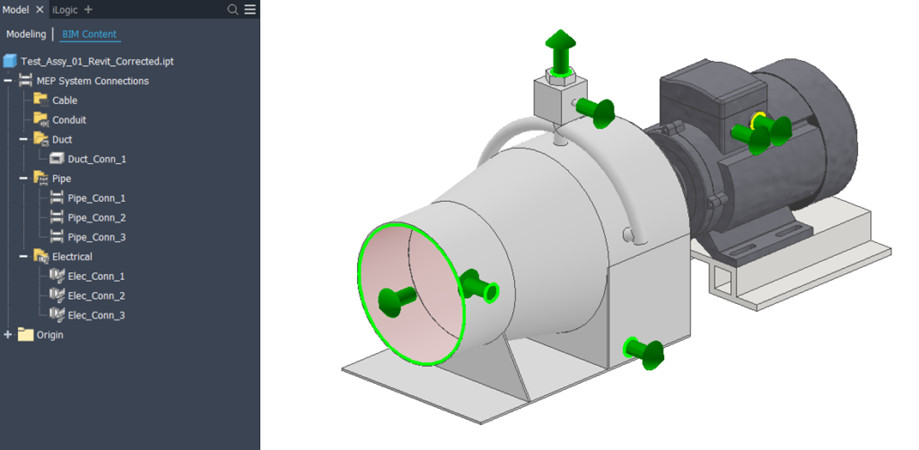 Mô hình có tích hợp thêm các MEP Connectors