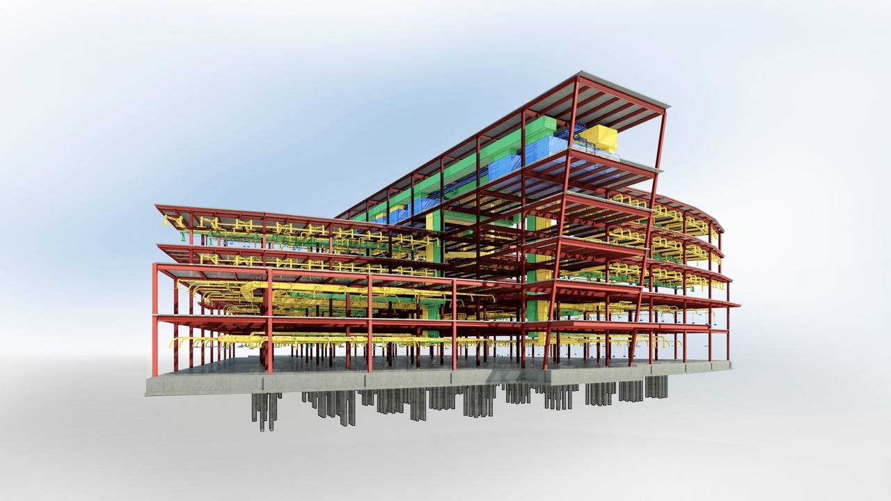 Mô hình Revit được phát triển từ dữ liệu thiết kế và bản vẽ tham chiếu