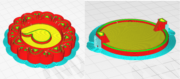 Mô phỏng in 3D chi tiết cơ cấu gài và lòng khuôn
