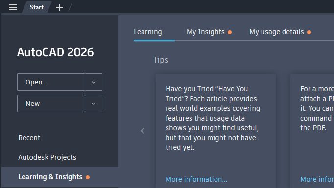 Bố trí lại giao diện Learning và My Insights trên 2026.1