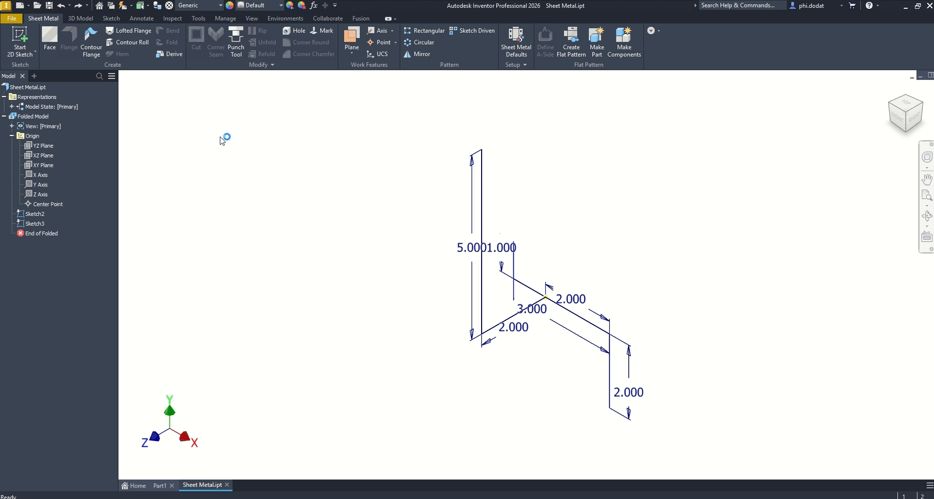 Nội dung mô tả cách sử dụng lệnh Contour Flange trên Inventor 2026 