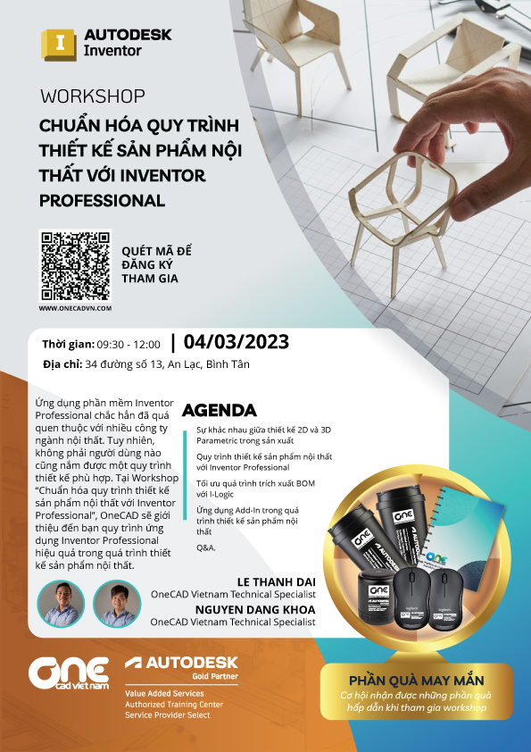 Workshop chuẩn hóa quy trình thiết kế sản phẩm nội thất với inventor professional 