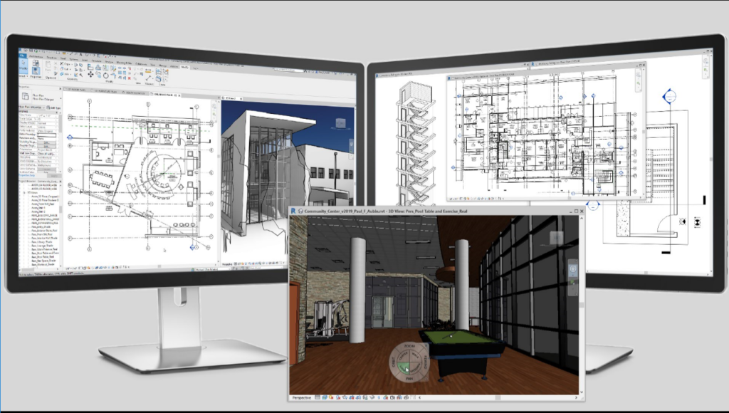 Hỗ trợ chế độ Tab mới và đa màn hình trong Revit 2019