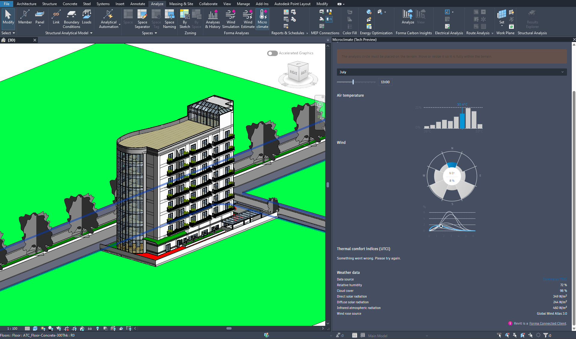 Phân tích vi khí hậu trong Revit 2027.2 với Autodesk Forma