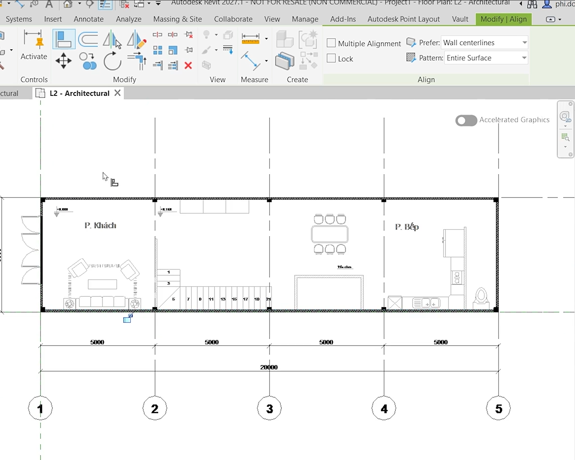 Sau khi thay đổi vị trí của file CAD, ghim file lại để cố định trong không gian làm việc