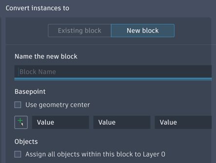 Giao diện tính năng Block và tuỳ chọn thiết lập về layer 0 trên phiên bản 2026.1