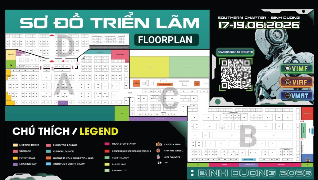 sơ đồ triển lãm VIMF Bình Dương