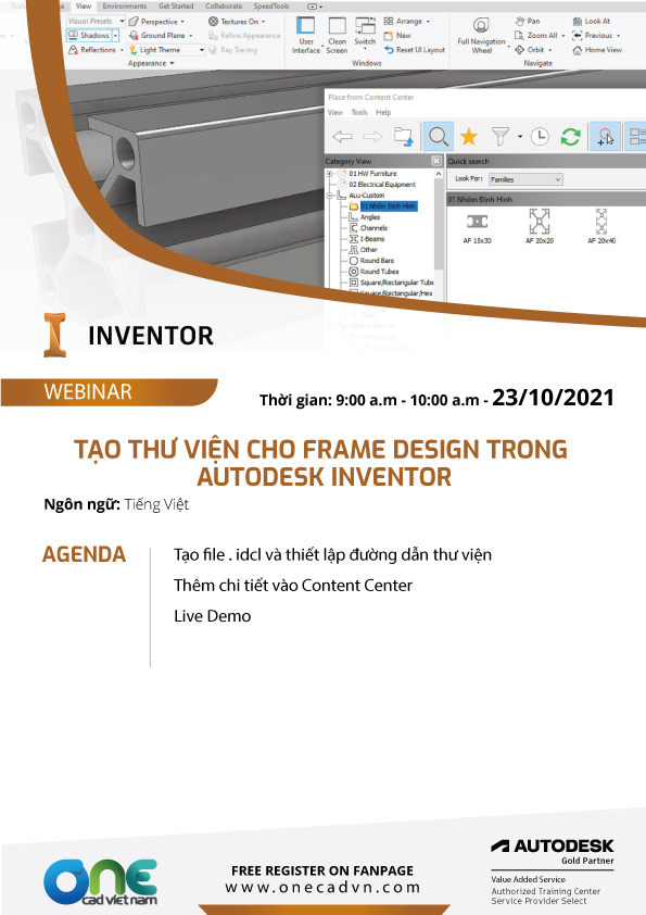 Tạo thư viện cho Frame Design trong Autodesk Inventor