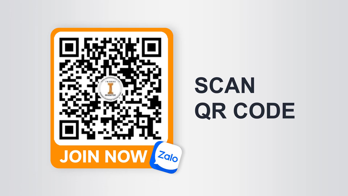 Quét mã QR để tham gia group Zalo thiết kế Inventor cùng OneCAD