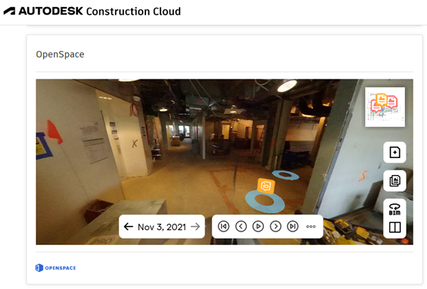 Thẻ OpenSpace ở giao diện My Home trên Autodesk Construction Cloud