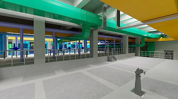 Hình ảnh chân thực về trạm bơm đầu vào của Autodesk Rendering®